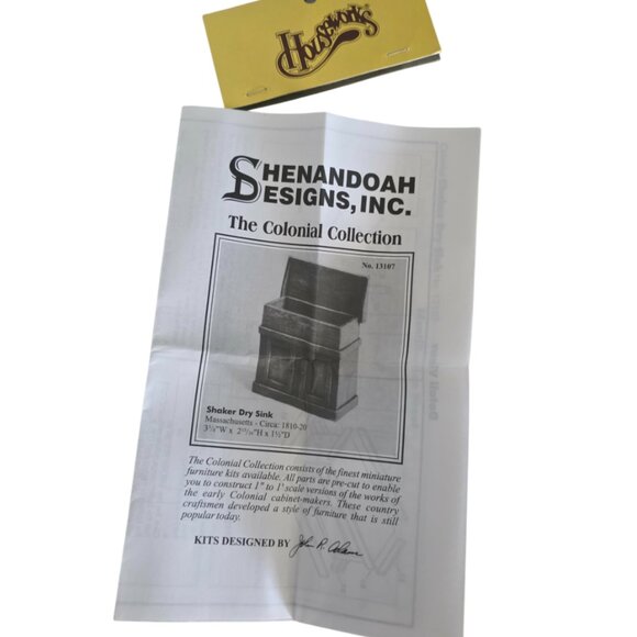 NWT Houseworks Shenandoah Designs Shaker Dry Sink Doll House Miniature Kit - Picture 1 of 5